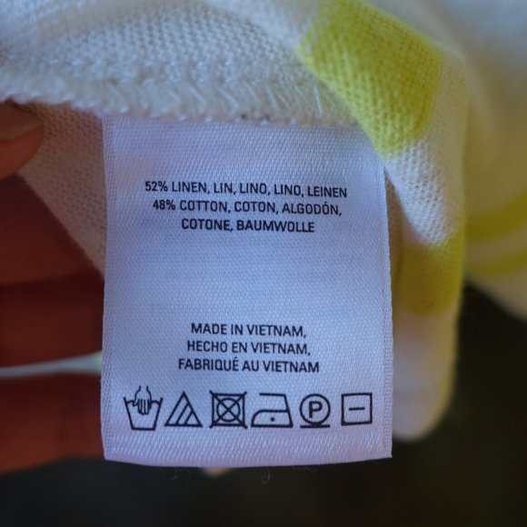 *9-H15 STCL* Yellow Hitch Stripe Shirt Top 0 XS - Picture 7 of 11